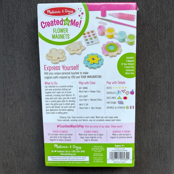 Melissa & Doug Created by Me! Flower Wooden Magnets Craft Kit - NEW - Picture 2 of 2